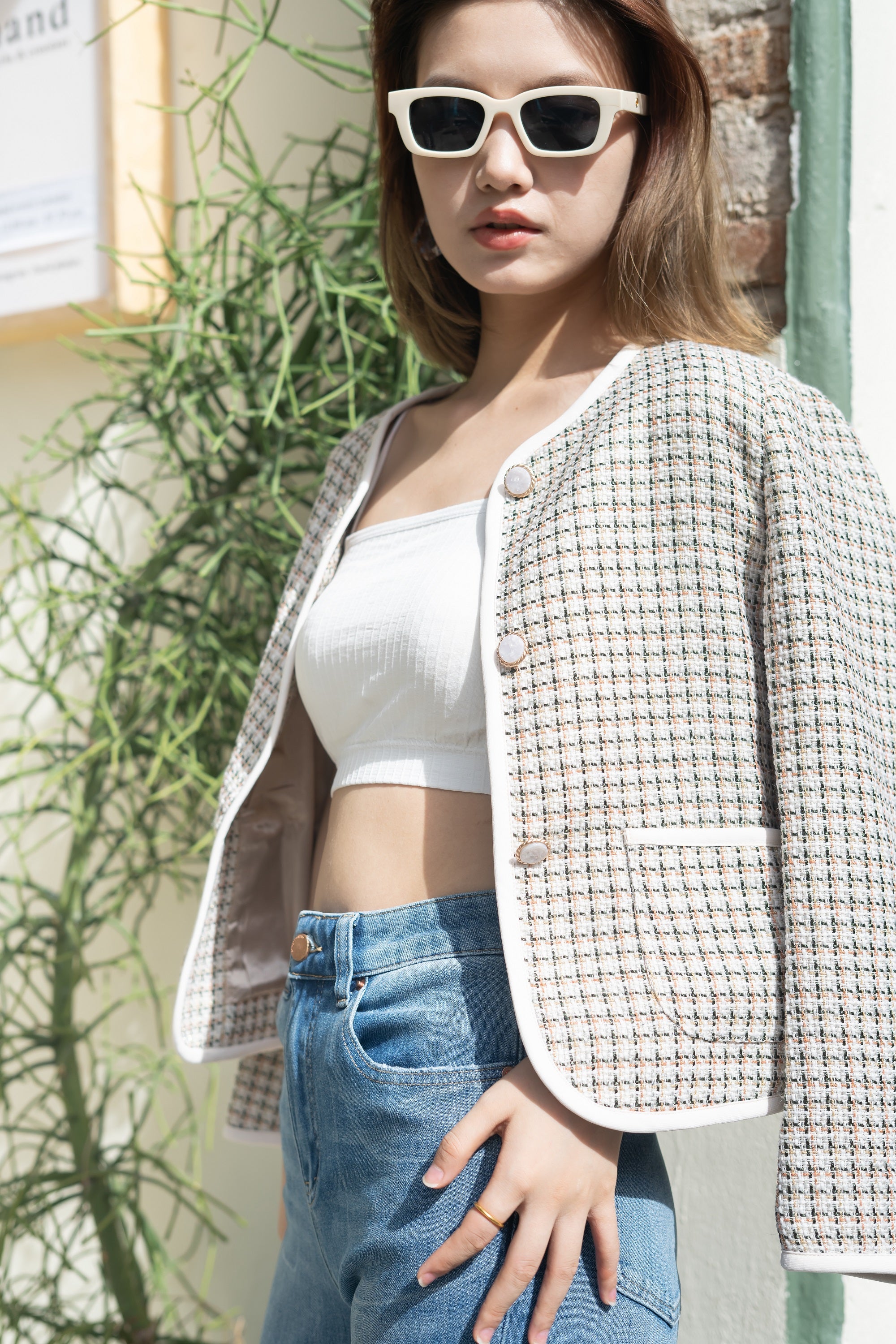 Classic Diana Jacket—Mixed White